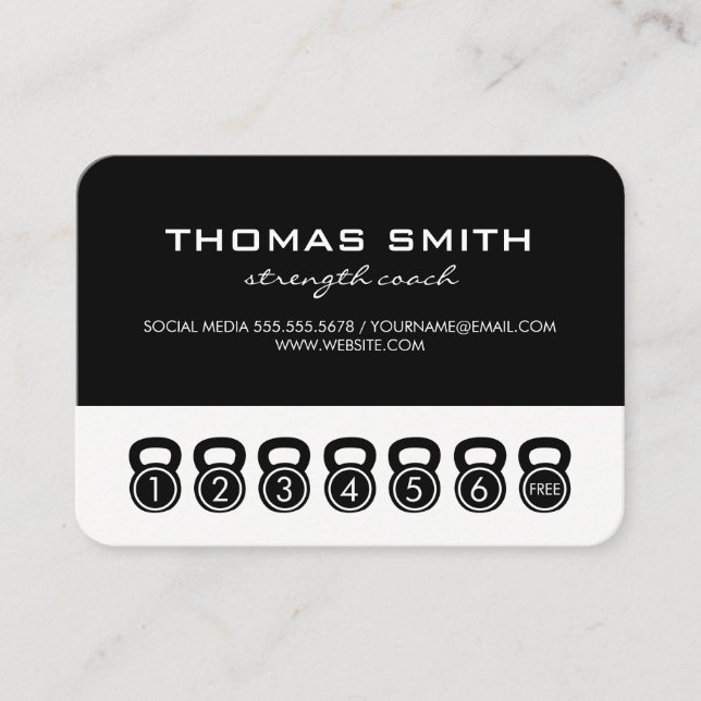 Kettle Klockor / Slå kortsessioner (svartvitt) Lojalitetskort (Framsida)