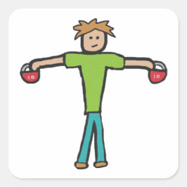 Kettlebell Fyrkantigt Klistermärke