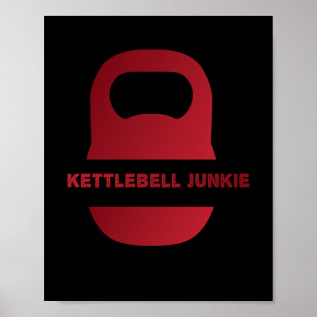 Kettlebell Junkie Fitness Muscle Bygger Workout Poster (Framsidan)