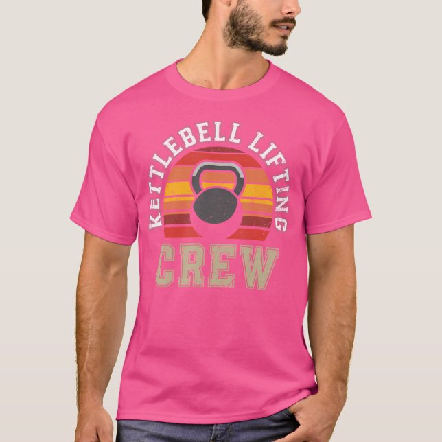 Kettlebell Lyft Crew Retro Viktlyftning Gym K T Shirt (Framsida)