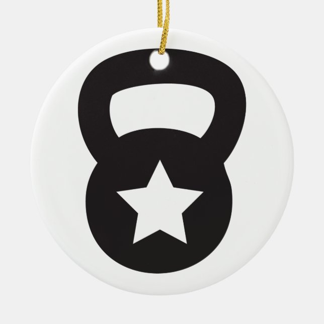 Kettlebell med en tom stjärna julgransprydnad keramik (Framsidan)