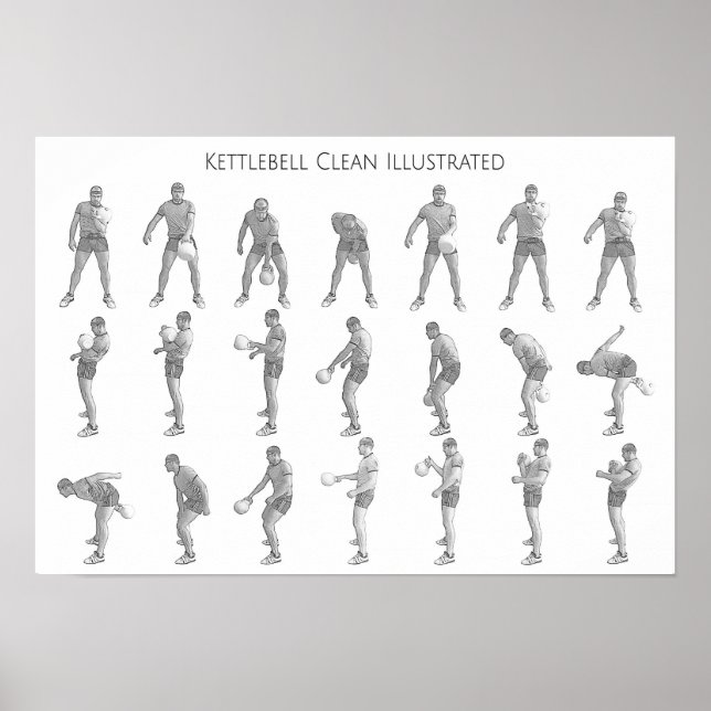 Kettlebell One Arm Clean Poster (Framsidan)