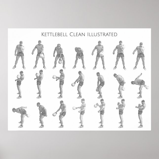 Kettlebell One Arm Clean Poster (Framsidan)