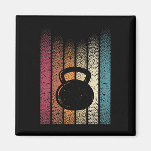 Kettlebell Retro Workout Powerlift BodyBuilder Magnet