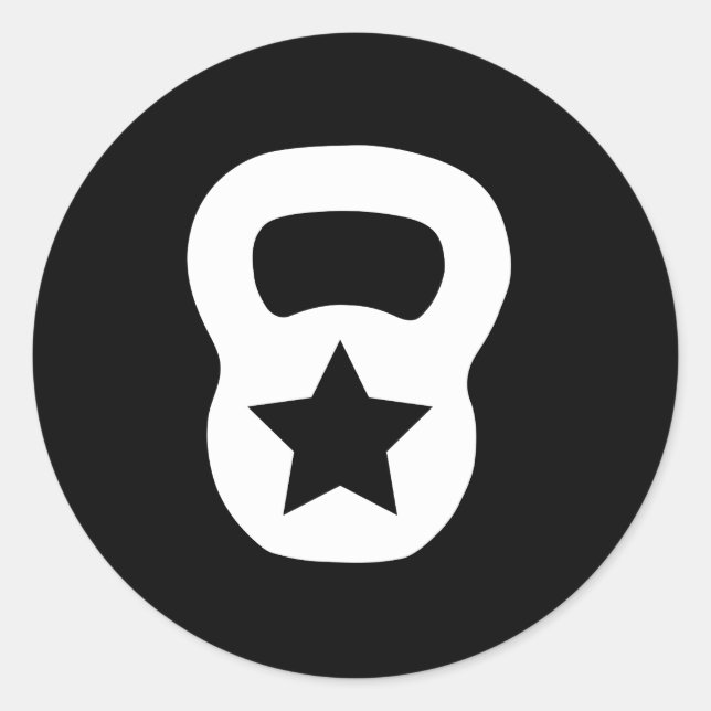 Kettlebell Star Runt Klistermärke (Framsida)