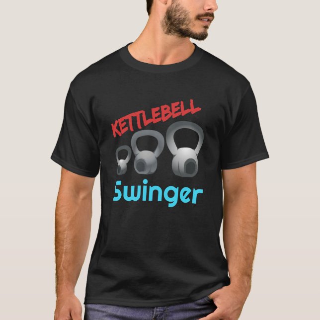 Kettlebell Swinger Workout Gym WOD T Shirt (Framsida)