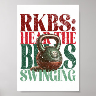 Kettlebell Swings Roligt Julversion Fitness Poster