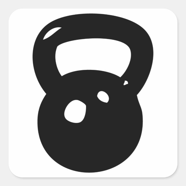 Kettlebell Workout Fyrkantigt Klistermärke (Framsida)