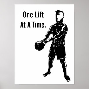 Kettlebellvikter Tränings Fitness Motiverande Poster