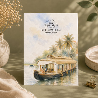 Kettuvallams, Kerala, Indien | Lugna vatten Helg Vykort