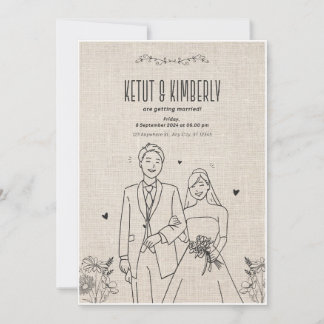’Ketut & Kimberly - Elegant bröllop Inbjudan Desig