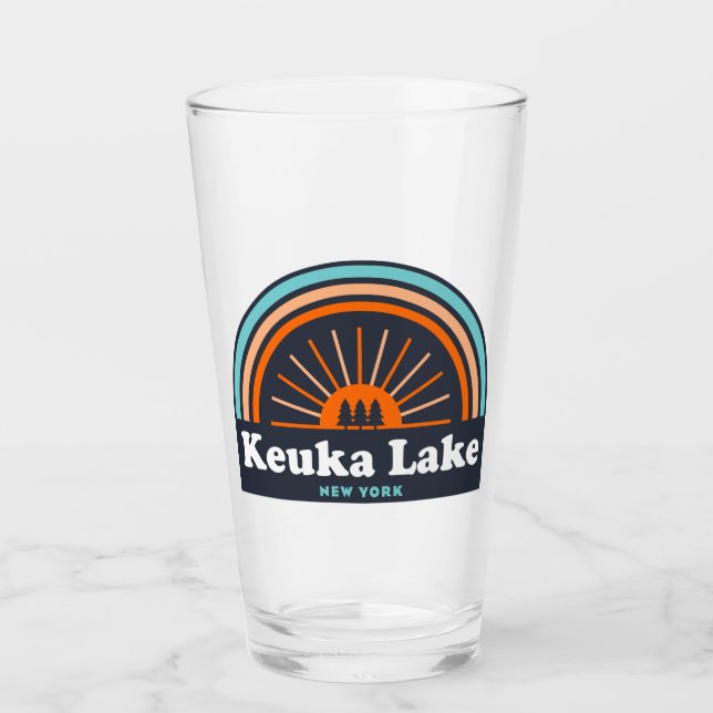 Keuka Sjö New York Rainbow Glaskopp (Framsida)