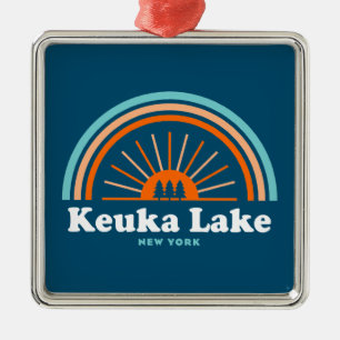 Keuka Sjö New York Rainbow Julgransprydnad Metall