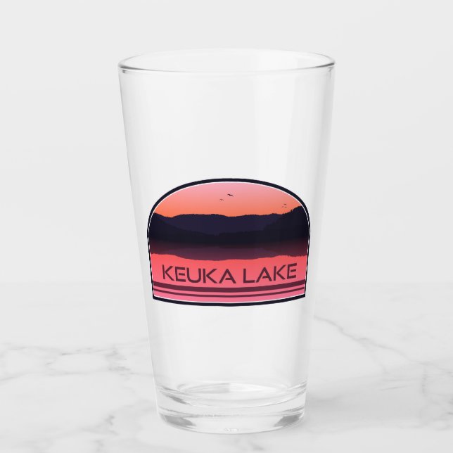 Keuka Sjö New York Red Sunrise Glaskopp (Framsida)