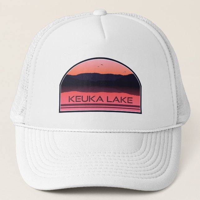 Keuka Sjö New York Red Sunrise Keps (Framsida)