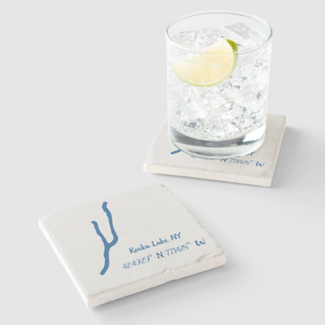 Keuka Sjö, NY Marble Underlägg (Sidan)