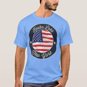 Keuka Sjö - Patriotic New York Souvenir T-Shirt