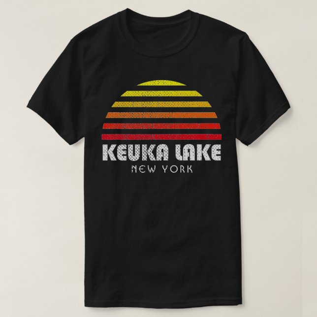 Keuka Sjö Sunset New York Keuka Sjö T Shirt (Design framsida)