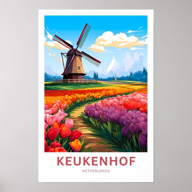 Keukenhof Netherlands Travel Print Poster (Framsidan)