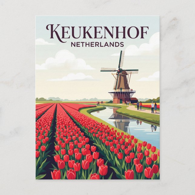 Keukenhof-trädgårdarna Nederländerna Vykort (Framsida)