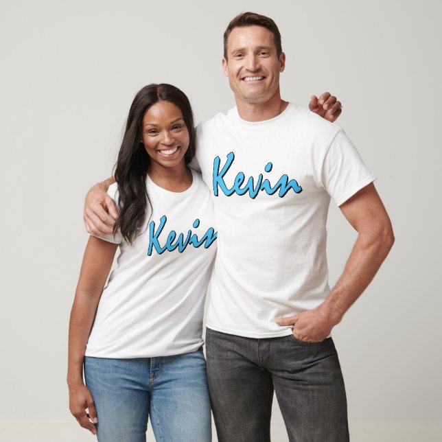 Kevin (blå på vitt) t-shirt (Unisex)