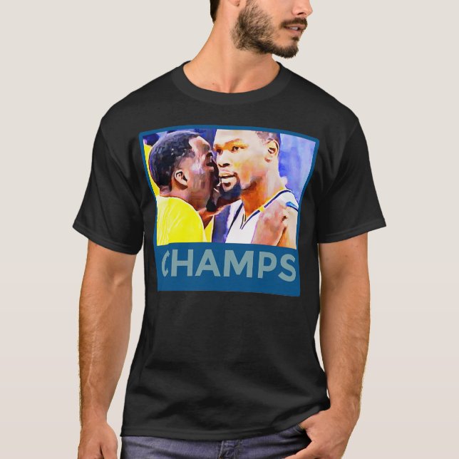 Kevin Durant Draymond Grönt Warriors Champs T Shirt (Framsida)