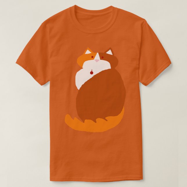 Kevin Ginger Cat Abstrakt Teckning T Shirt (Design framsida)