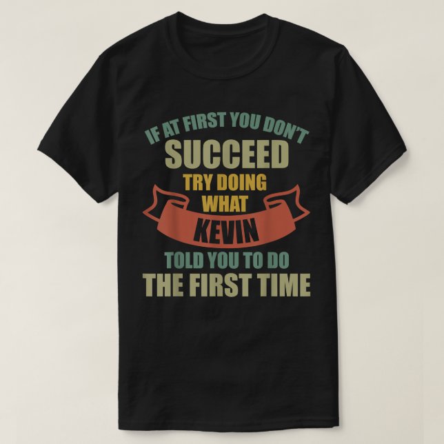 KEVIN Personlig Namn Shirt KEVIN First Namn T Shirt (Design framsida)