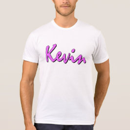 Kevin rosa logotyp på skjortan för rund hals T T-shirt