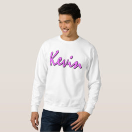 Kevin rosa logotyp på vittröja sweatshirt