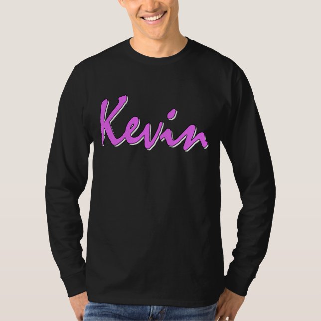 Kevin rosa logotyplångärmad t-shirt (Framsida)