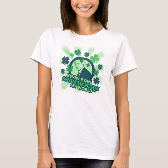 Kevin Ryan från Castle "Shamrocks My World" Tshirt T Shirt (Framsida)