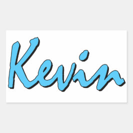 Kevin Sticker Blue Rektangulärt Klistermärke