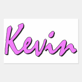Kevin Sticker Rosa Rektangulärt Klistermärke