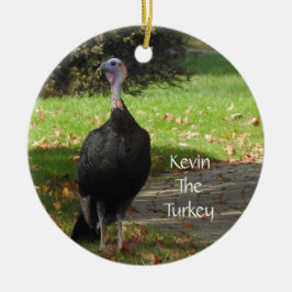 Kevin The Turkey - Old Wethersfield, CT (2 sidor) Julgransprydnad Keramik