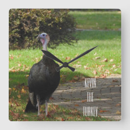 Kevin The Turkey - Old Wethersfield, CT Fyrkantig Klocka
