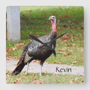 Kevin The Turkey - Old Wethersfield, CT Fyrkantig Klocka