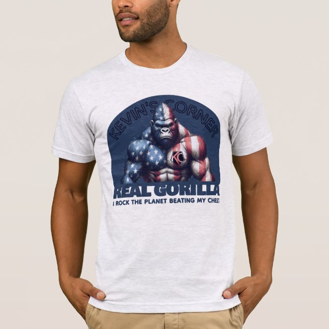 Kevin's Corner REAL GORILLA i Sten the Planet T Shirt (Framsida)