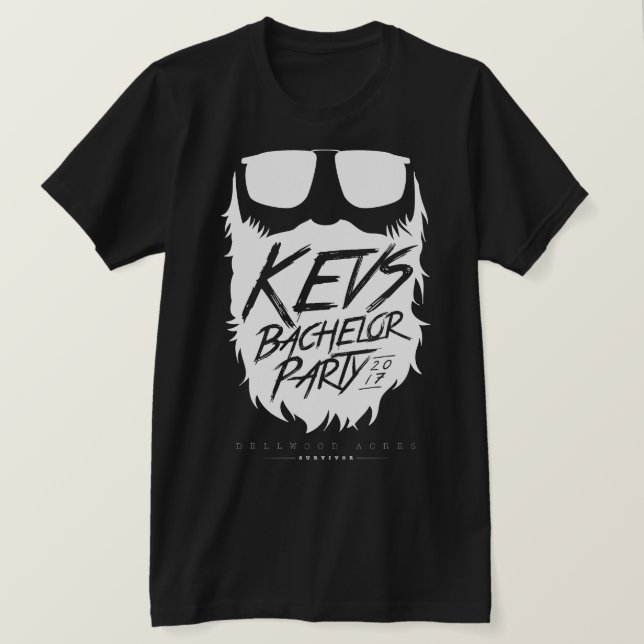 Kevs Bachelor Party Wildman-White Tee Shirt (Design framsida)