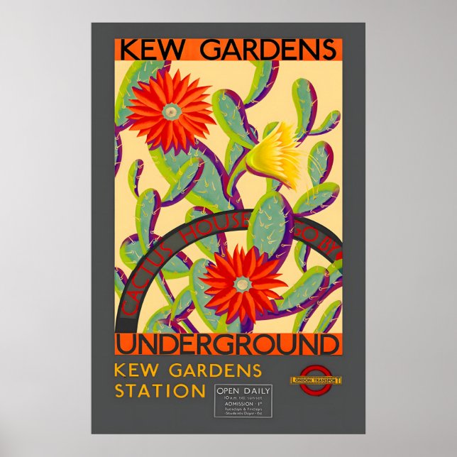 Kew Gardens blommeposter vintage London Poster (Framsidan)