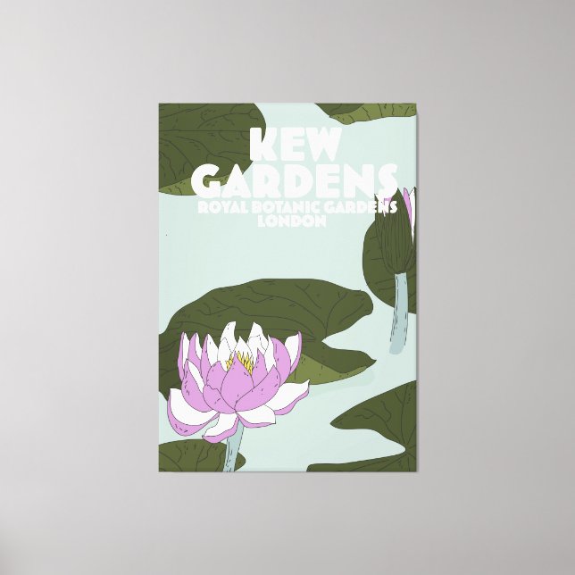 Kew Gardens London-reseaffisch Canvastryck (Framsida)