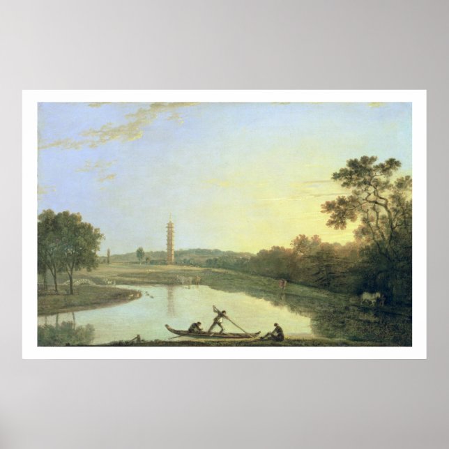 Kew Gardens: The Pagoda and Bridge, 1762 (oil on c Poster (Framsidan)