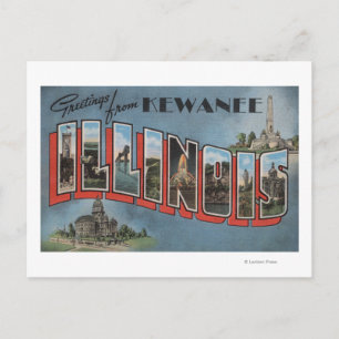 Kewanee, Illinois - Large Brev Scenes Vykort