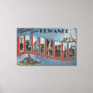Kewanee Illinois - stora brevplatser Canvastryck