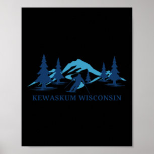 Kewaskum Wisconsin Ski Resort Skiing Skier Poster