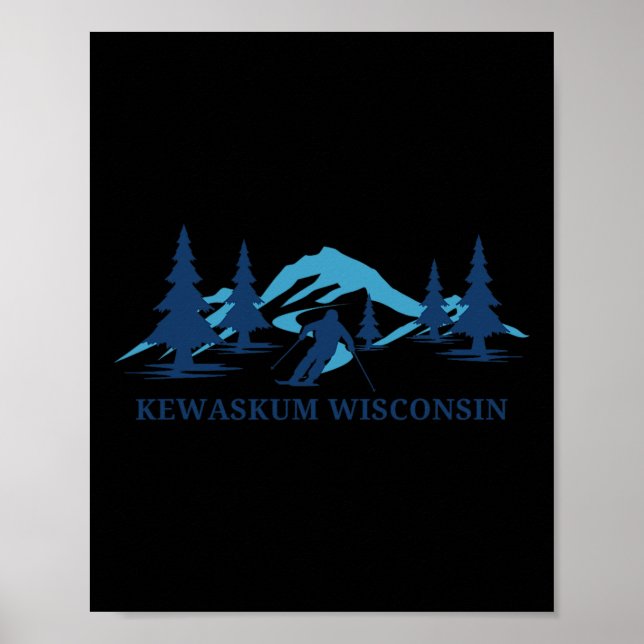 Kewaskum Wisconsin Ski Resort Skiing Skier Poster (Framsidan)