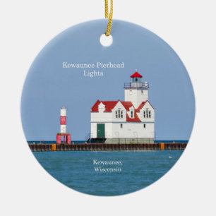 Kewaunee Pierhead Lights-ornament Julgransprydnad Keramik