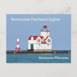 Kewaunee Pierhead Ljus Post Card Vykort