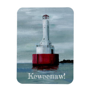 Keweenaw Waterway Övre Michigan UP fyr Magnet
