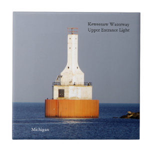 Keweenaw Waterway Upper Entrance Light 2023 tile Kakelplatta